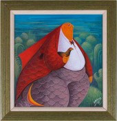 FISH MAN WITH GUINEA FOWLFish