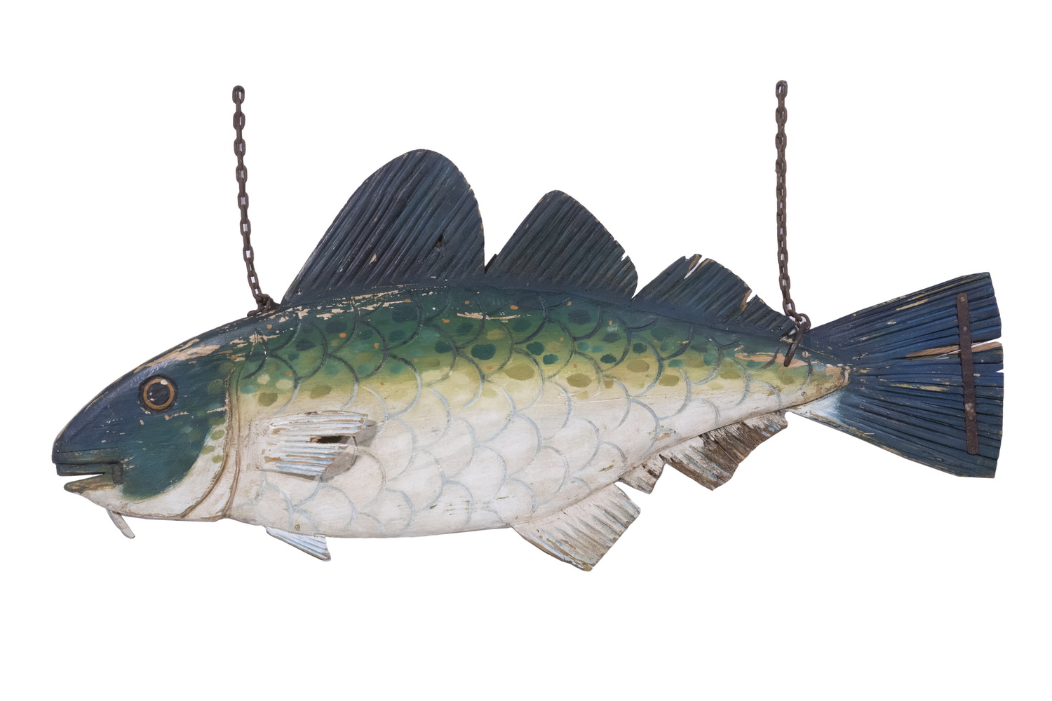 FISH TRADE SIGN Double Sided Carved