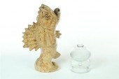 FISH VASE AND GLASS LAMP.  Ame