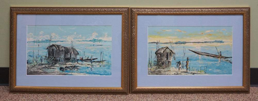 FISHING VILLAGE SCENES, TWO