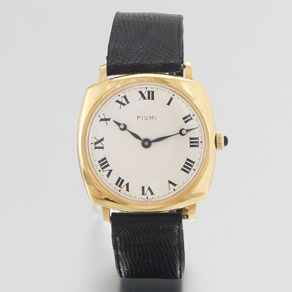 FIUMI 18K CUSHION SHAPED WRISTWATCH