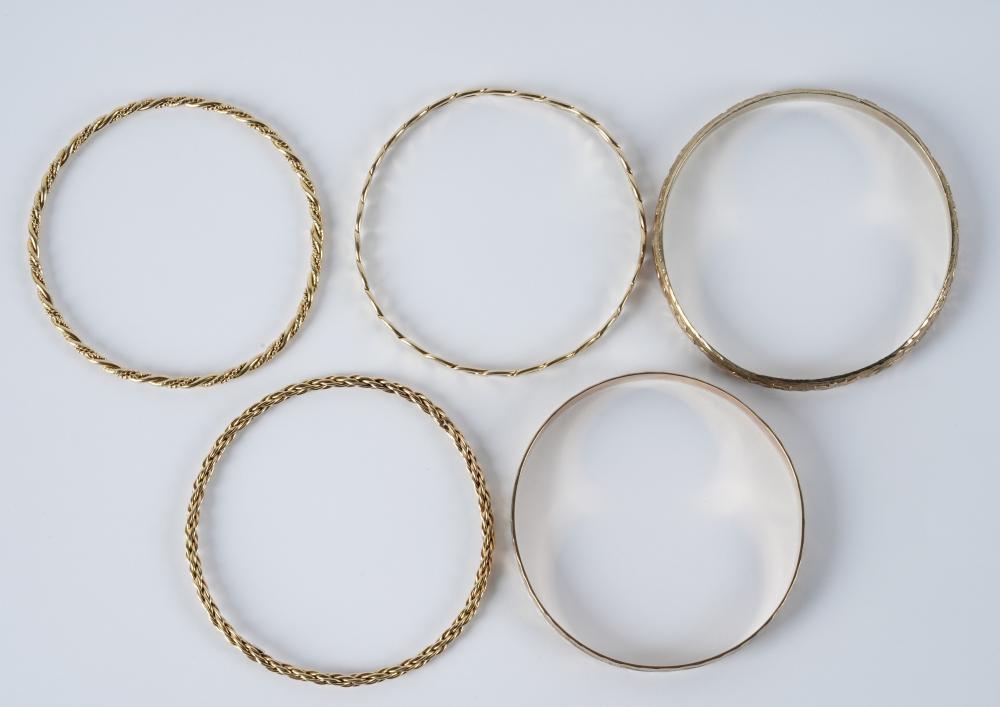 FIVE 14 KARAT YELLOW GOLD