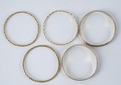 FIVE 14 KARAT YELLOW GOLD BANG