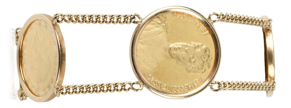 FIVE 18K YELLOW GOLD MEDALS OF
