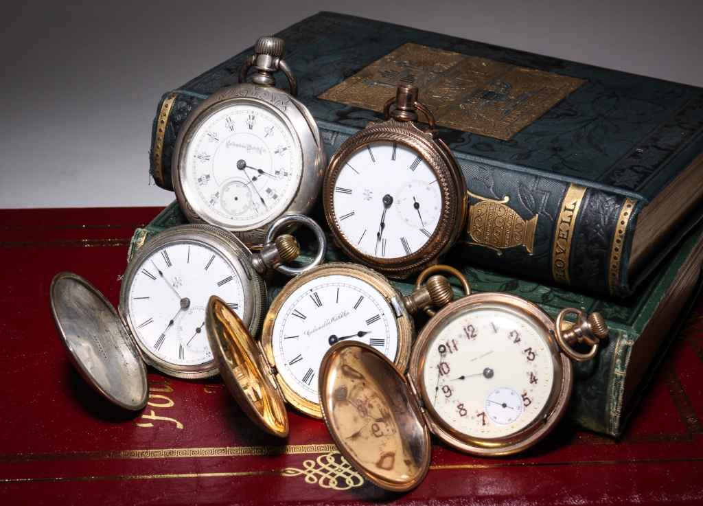 FIVE 18S POCKET WATCHES - NON