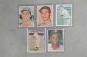 FIVE 1957 TOPPS BASEBALL CARDS