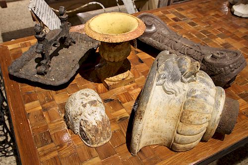 FIVE 19TH C. CAST IRON GARDEN