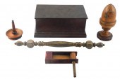 FIVE 19TH C. HANDMADE WOODWARE