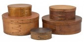 FIVE 19TH C. SHAKER PANTRY BOX