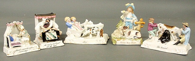 Five 19th c. Staffordshire titled