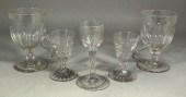 Five 19th Century glass rummer