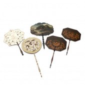 FIVE 19TH CENTURY HAND FANS To