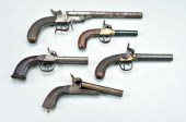 Five 19th century pistols: Eng
