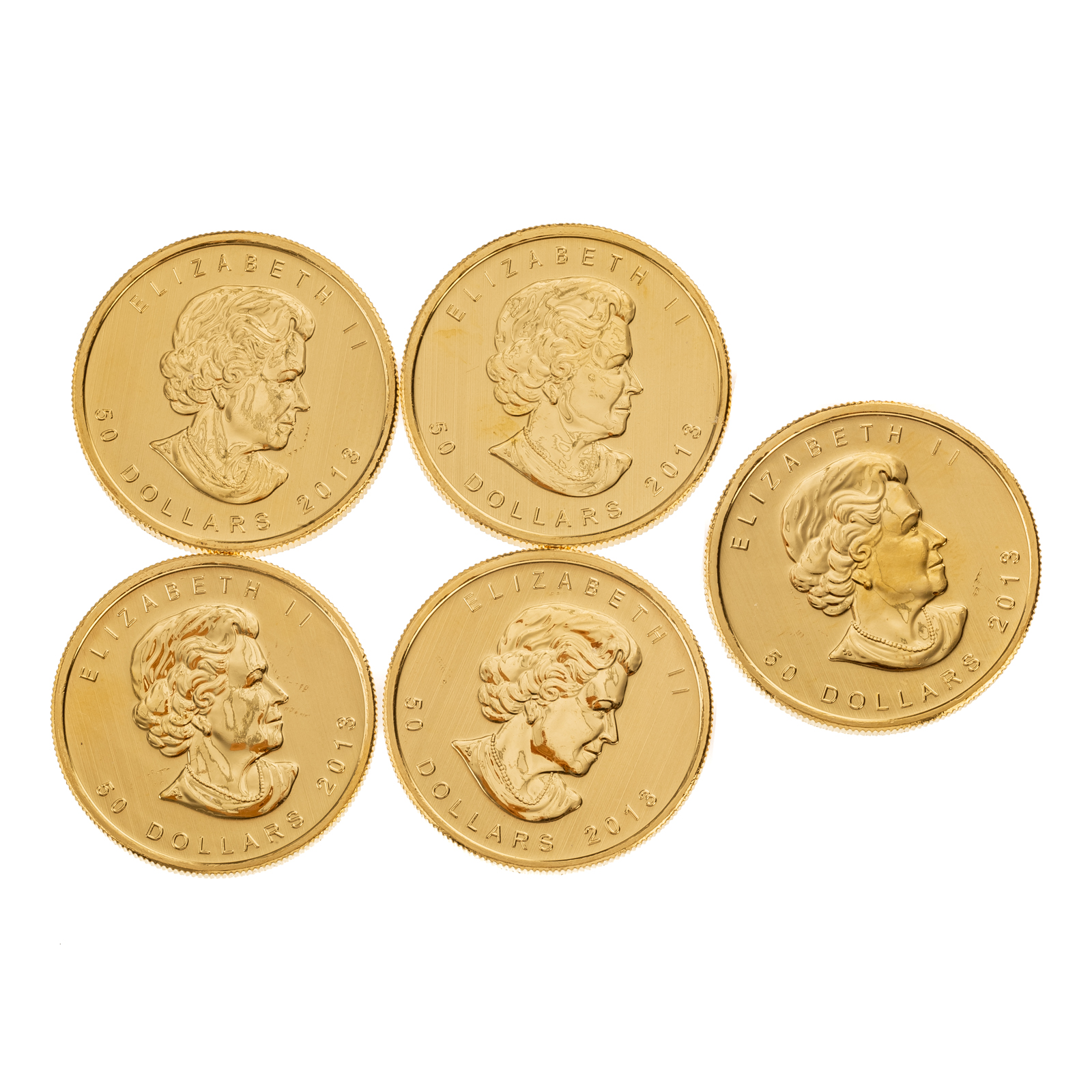 FIVE 2013 1 OZ CANADIAN GOLD