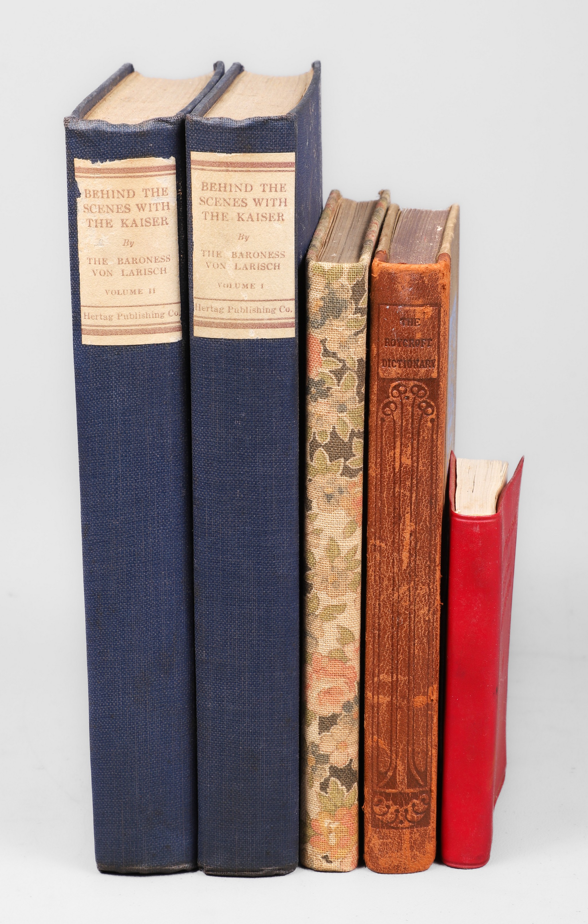 Five 20th century books, c/o Behind