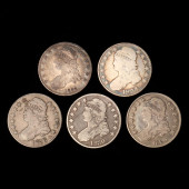 FIVE (5) CAPPED BUST HALF DOLL