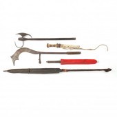 FIVE (5) TRIBAL EDGED WEAPONS