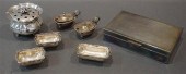 FIVE 800-SILVER CONDIMENT JARS