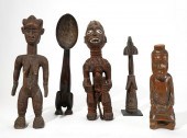 FIVE AFRICAN TRIBAL WOODEN FIG