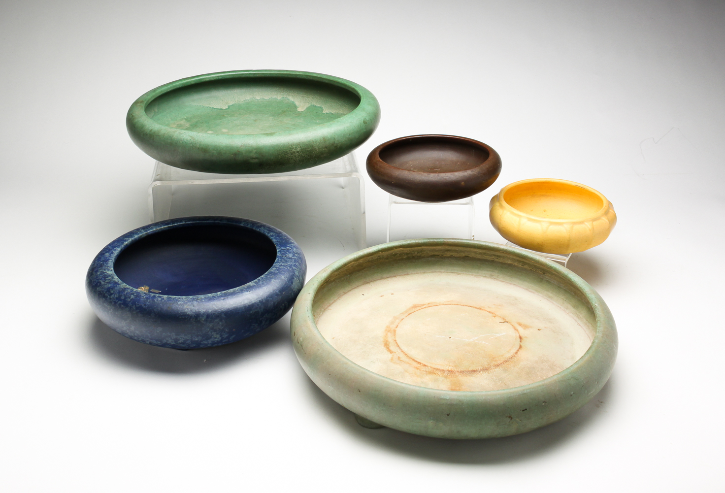 FIVE AMERICAN ART POTTERY CONSOLE