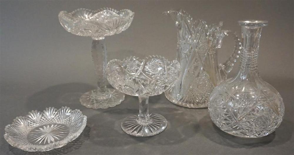 FIVE AMERICAN BRILLIANT CUT CRYSTAL