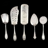 FIVE AMERICAN COIN SILVER SERV