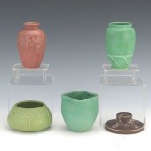 FIVE AMERICAN POTTERY VASES, R