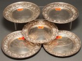 Five American repousse sterlin