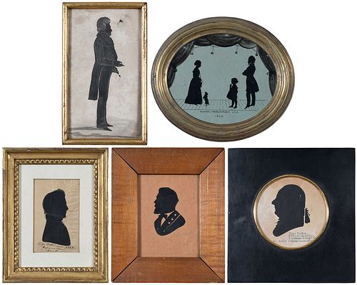 FIVE AMERICAN SCHOOL SILHOUETTE