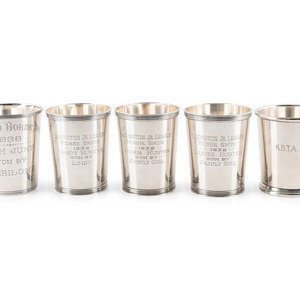 Five American Silver Julep Cups Mid