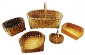 FIVE AMERICAN SPLINT BASKETS,