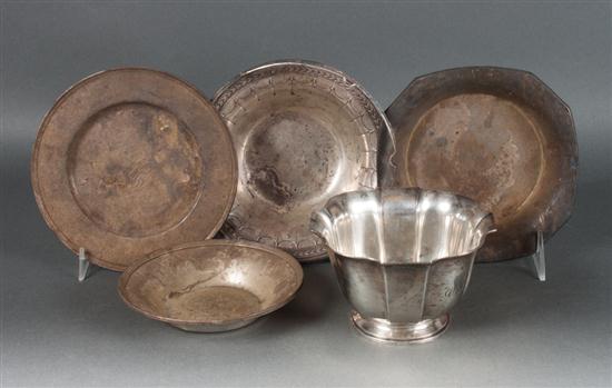 Five American sterling silver table