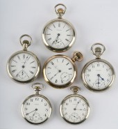 FIVE AMERICAN WALTHAM POCKET W