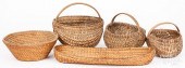 FIVE ANTIQUE BASKETSFive antiq