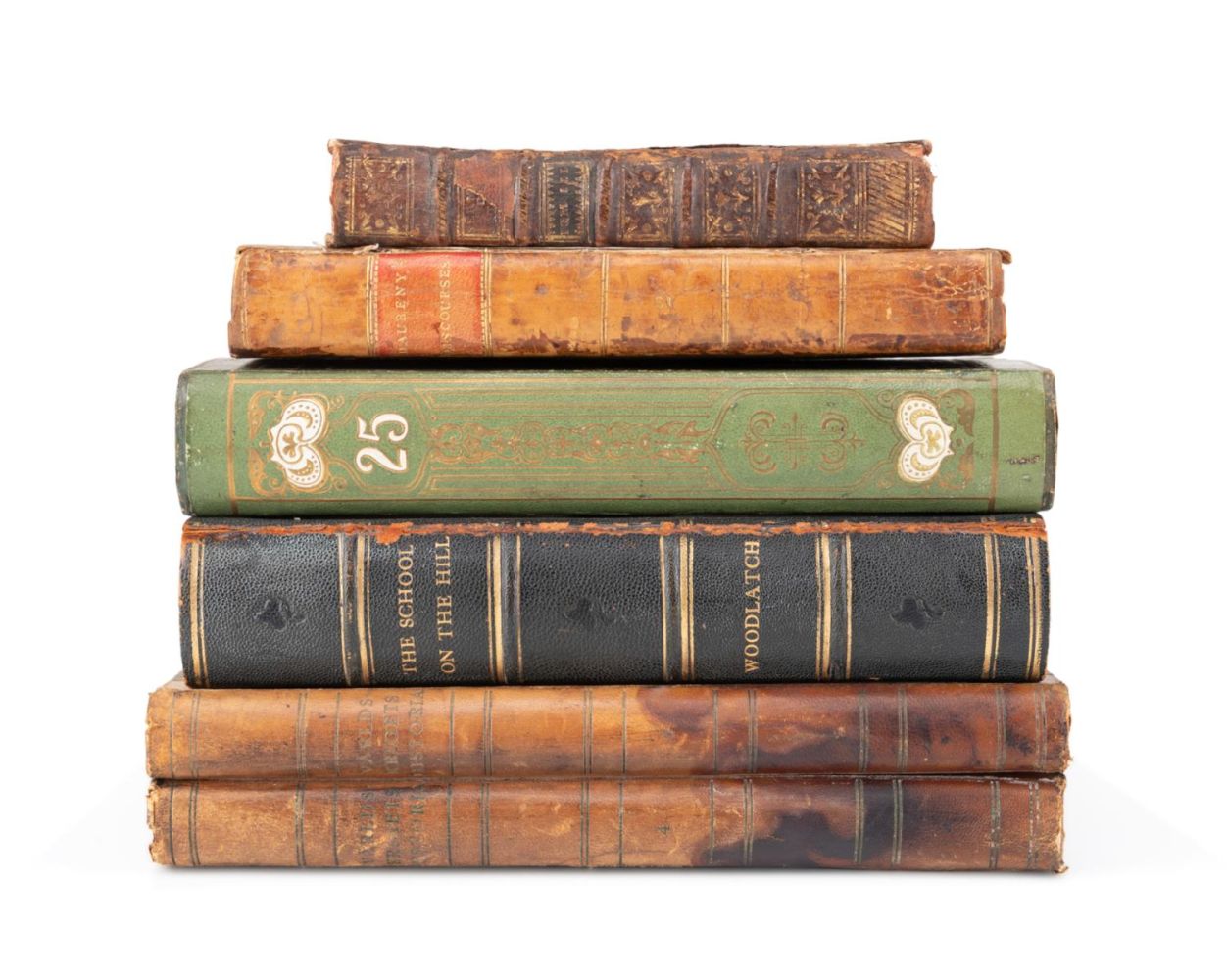 FIVE ANTIQUE BOOK SAFES, VARIOUS