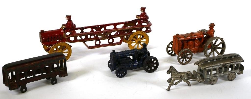 FIVE ANTIQUE CAST IRON TOYSFive