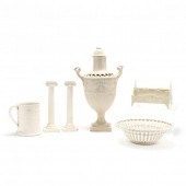 FIVE ANTIQUE CREAMWARE PIECES,