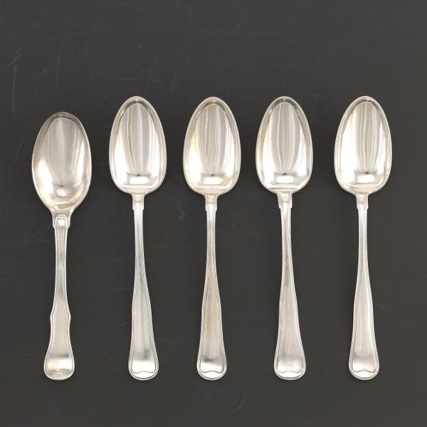 FIVE ANTIQUE DANISH 826 SILVER