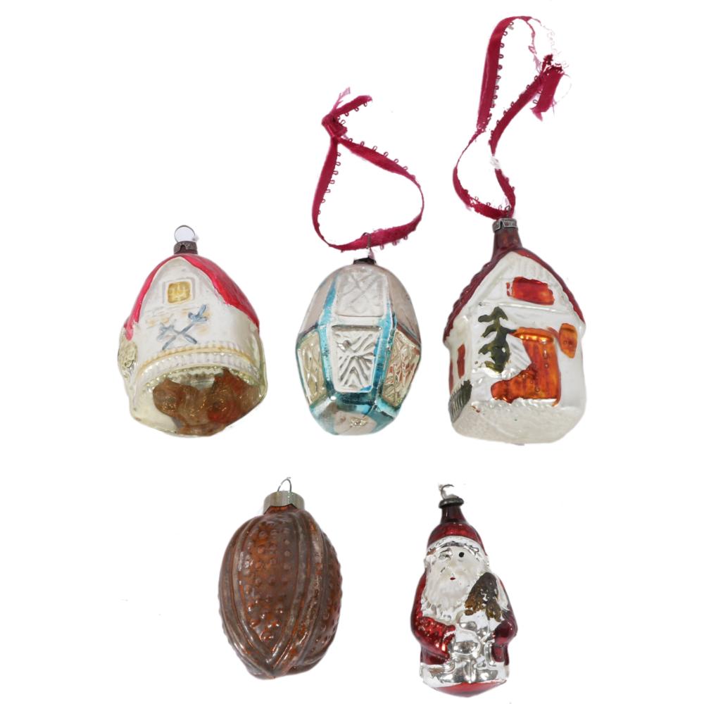FIVE ANTIQUE FIGURAL MERCURY