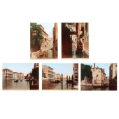 FIVE ANTIQUE HAND-TINTED PHOTO