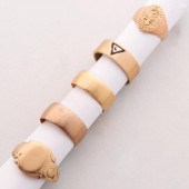 FIVE ANTIQUE KARAT GOLD BANDS