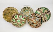FIVE ANTIQUE PAINT DECORATED F