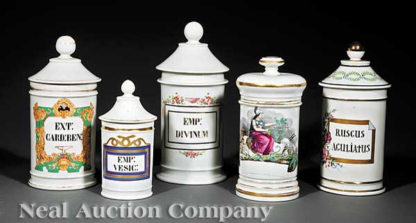Five Antique Polychrome and Gilt