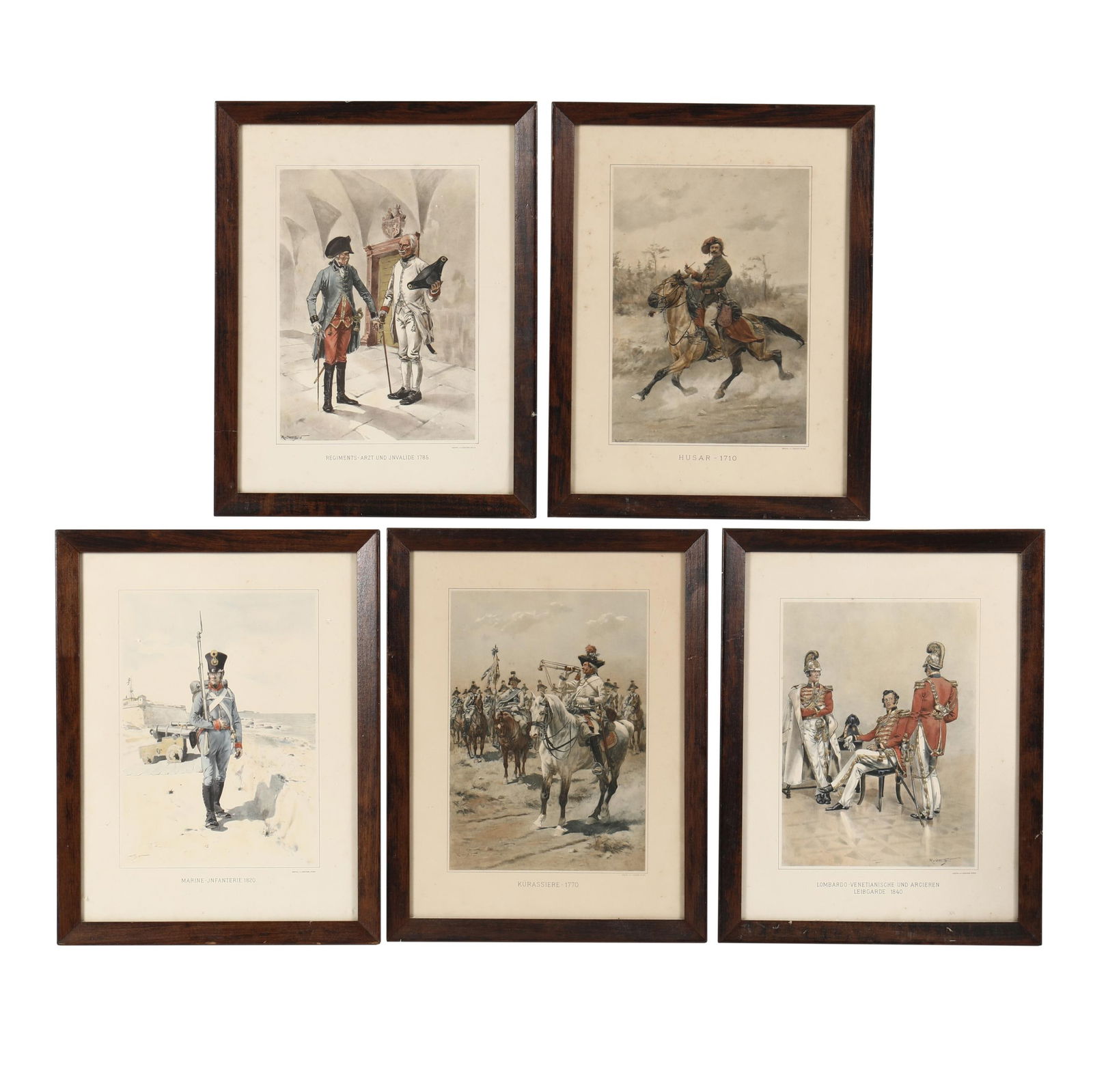 FIVE ANTIQUE VIENNESE INFANTRY