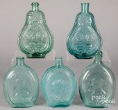 FIVE AQUA GLASS FLASKSFive aqu