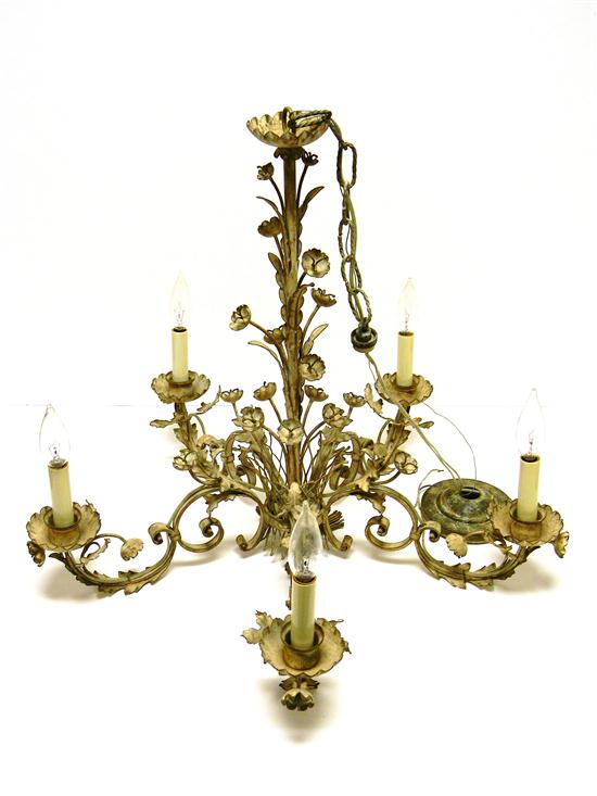 Five-arm chandelier  floral and