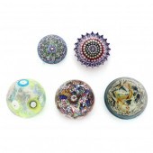 FIVE ART GLASS AND MILLEFIORI