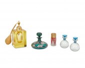 FIVE ART GLASS PERFUME BOTTLES