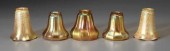 Five art glass shades: pair be