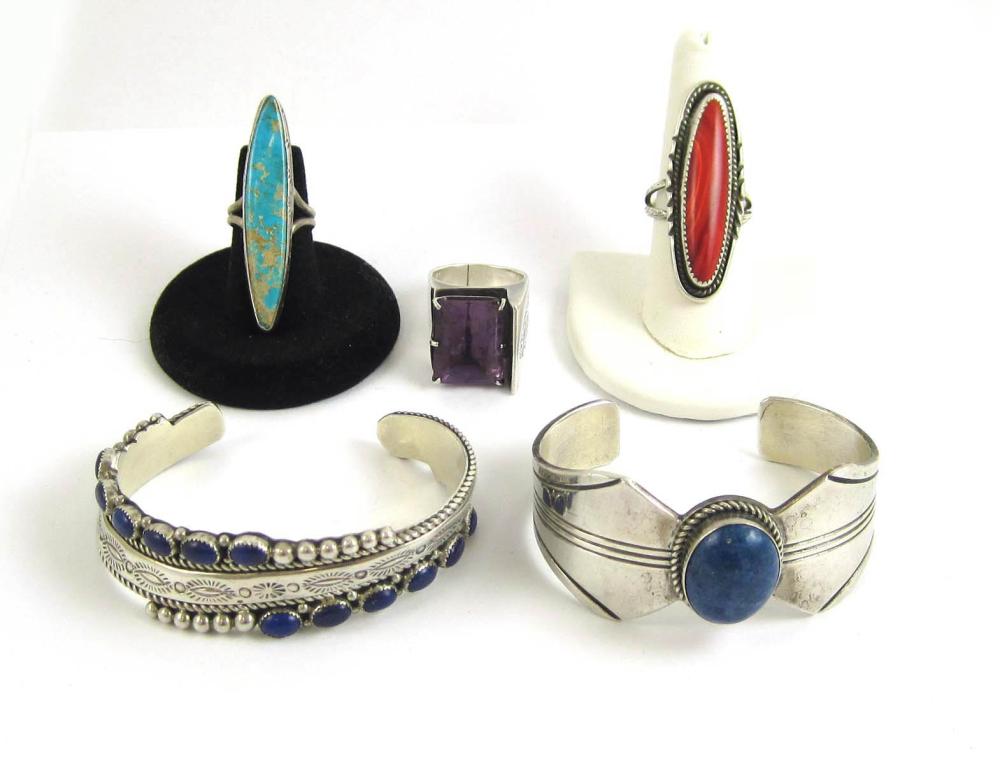 FIVE ARTICLES OF NAVAJO SILVER